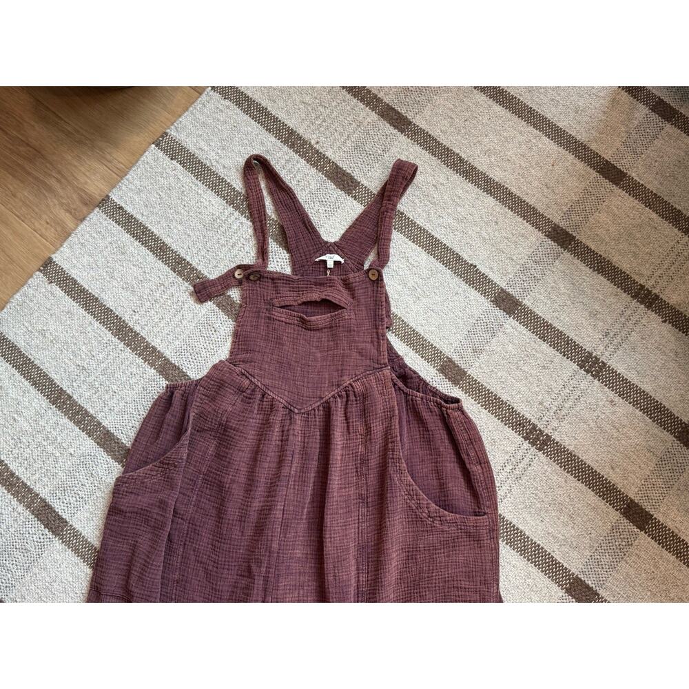 easel Burgundy Wide-Leg Jumpsuit Romper - Picture 4 of 9